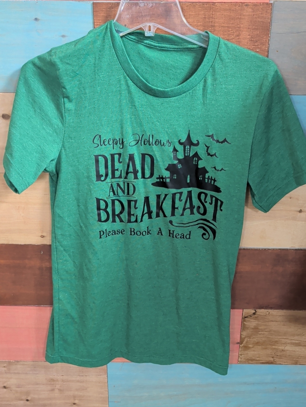 Green 'Dead and Breakfast' Short Sleeve Graphic Tee by
